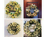 Christmas Ball Wreath Artificial Christmas Wreath Garland Decoration Home Party Decor Xmas Front Door Decorative Hanging - red - 30cm
