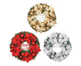 Christmas Ball Wreath Artificial Christmas Wreath Garland Decoration Home Party Decor Xmas Front Door Decorative Hanging - silver - 30cm