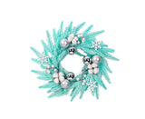 Christmas Ball Wreath Xmas Wreaths Ornaments Glitter Thicken Shatterproof Garland Decoration for Door Wall Mantel Decor - Blue