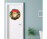 Christmas Wreath Merry Christmas Front Door Ornament Wall Artificial Pine Garland for Party Decor - red - 30cm