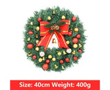 Christmas Wreath, Artificial Winter Christmas Red Wreath, Front Door Christmas Wreath for Indoor Outdoor Home Office Wall Wedding - B - 40cm