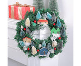 Christmas Wreath, Green, Crestwood Spruce, White Lights, Decorated with Pine Cones, Berry Clusters, Frosted Branches, Christmas Collection - 35CM