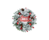 Christmas Wreaths for Front Door Xmas Art Decorations Thanksgiving Day Indoor Outdoor Home Decorative Wreath Red Flowers Pine Cones Fruits - 35CM