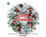 Christmas Wreaths for Front Door Xmas Art Decorations Thanksgiving Day Indoor Outdoor Home Decorative Wreath Red Flowers Pine Cones Fruits - 35CM