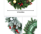Christmas Wreaths for Front Door Xmas Art Decorations Thanksgiving Day Indoor Outdoor Home Decorative Wreath Red Flowers Pine Cones Fruits - 35CM