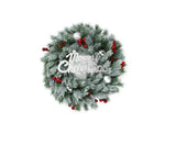 Christmas Wreaths for Front Door Xmas Art Decorations Thanksgiving Day Indoor Outdoor Home Decorative Wreath Red Flowers Pine Cones Fruits - 35CM