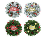 Christmas Wreaths for Front Door Xmas Art Decorations Thanksgiving Day Indoor Outdoor Home Decorative Wreath Red Flowers Pine Cones Fruits - 35CM