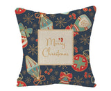 Merry Christmas Throw Pillow Covers 18x18 Inch, Xmas Trees Decorative Cushion Cases for Home Decoration - Navy Blue