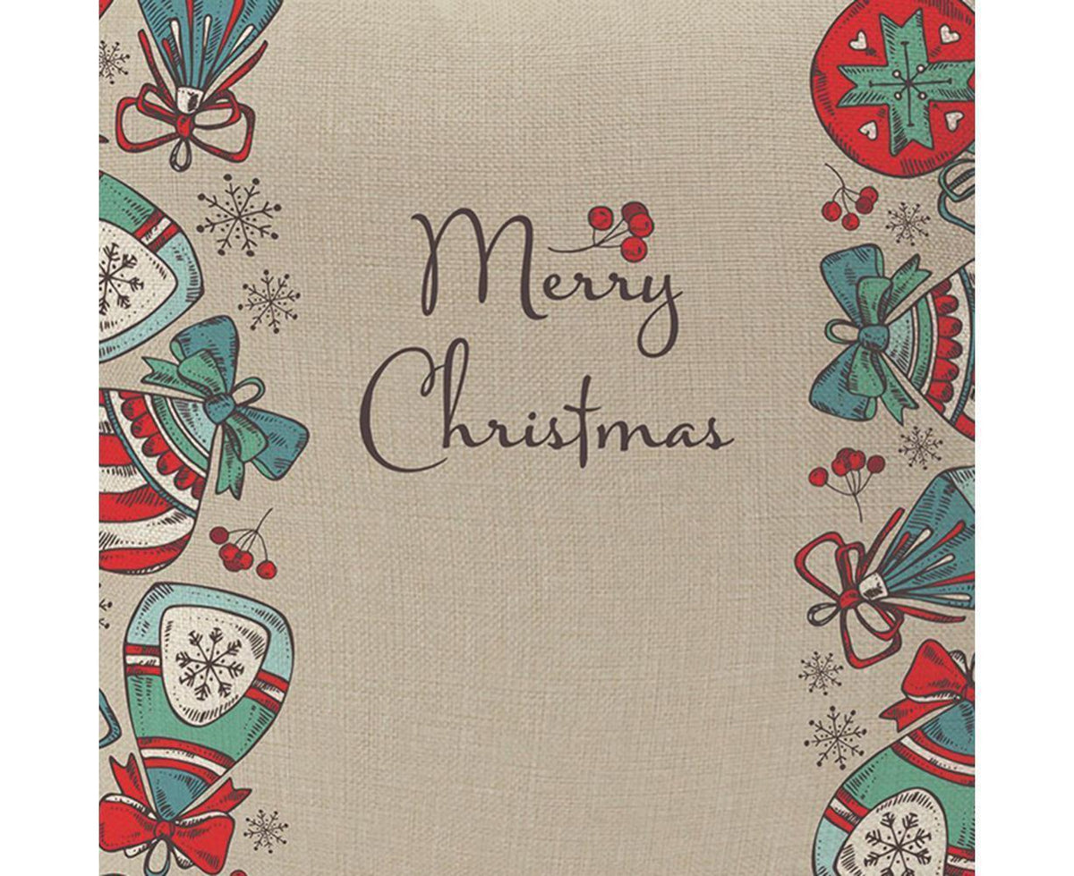 Merry Christmas Throw Pillow Covers 18x18 Inch, Xmas Trees Decorative Cushion Cases for Home Decoration - Navy Blue
