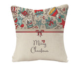 Merry Christmas Throw Pillow Covers 18x18 Inch, Xmas Trees Decorative Cushion Cases for Home Decoration - White
