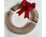 Outdoor Christmas Wreath Decoration, LED Metal Holiday Decor for Home Exterior, Garden - Gold 50CM