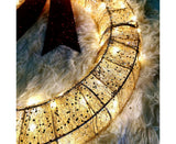 Outdoor Christmas Wreath Decoration, LED Metal Holiday Decor for Home Exterior, Garden - Gold 50CM