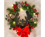 30cm Christmas Wreath for Nativity Scene, Christmas Decorations, Artificial Christmas Wreath