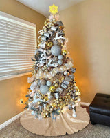 36 Inch Rose Gold Glitter Christmas Tree Skirt Plus Christmas Tree Decorations