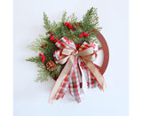 40cm Christmas Wagon Wheel Wreath, Artificial Hanging Garland, Christmas Decorations