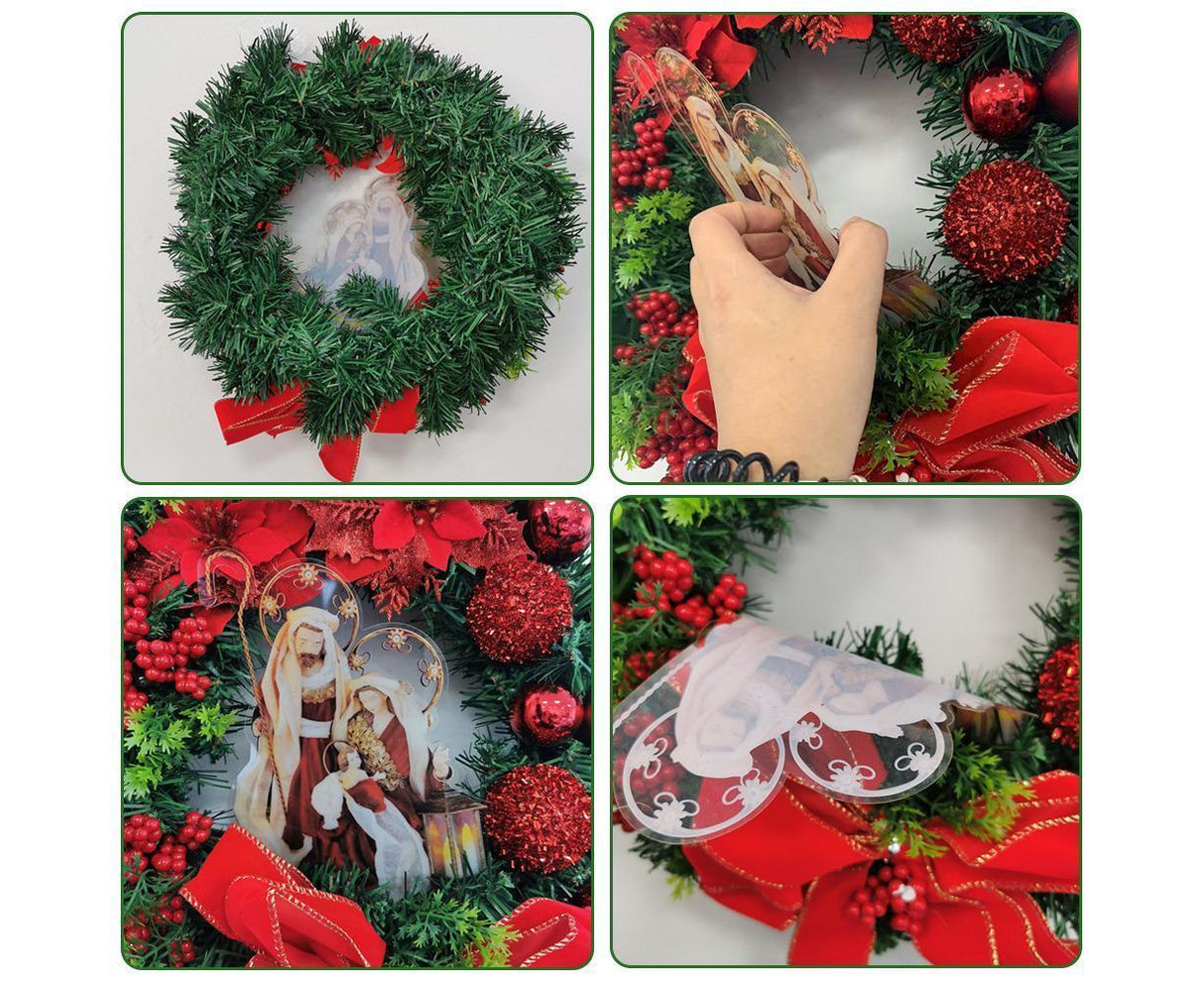 40cm Christmas Wreath for Nativity Scene, Christmas Decorations, Artificial Christmas Wreath