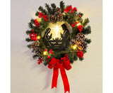 40cm Christmas Wreath for Nativity Scene, Christmas Decorations, Artificial Christmas Wreath