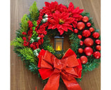 40cm Christmas Wreath with LED Light, Christmas Decoration, Artificial Christmas Garland