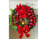 40cm Christmas Wreath with LED Light, Christmas Decoration, Artificial Christmas Garland
