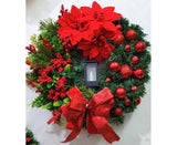 40cm Christmas Wreath with LED Light, Christmas Decoration, Artificial Christmas Garland