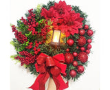 40cm Christmas Wreath with LED Light, Christmas Decoration, Artificial Christmas Garland