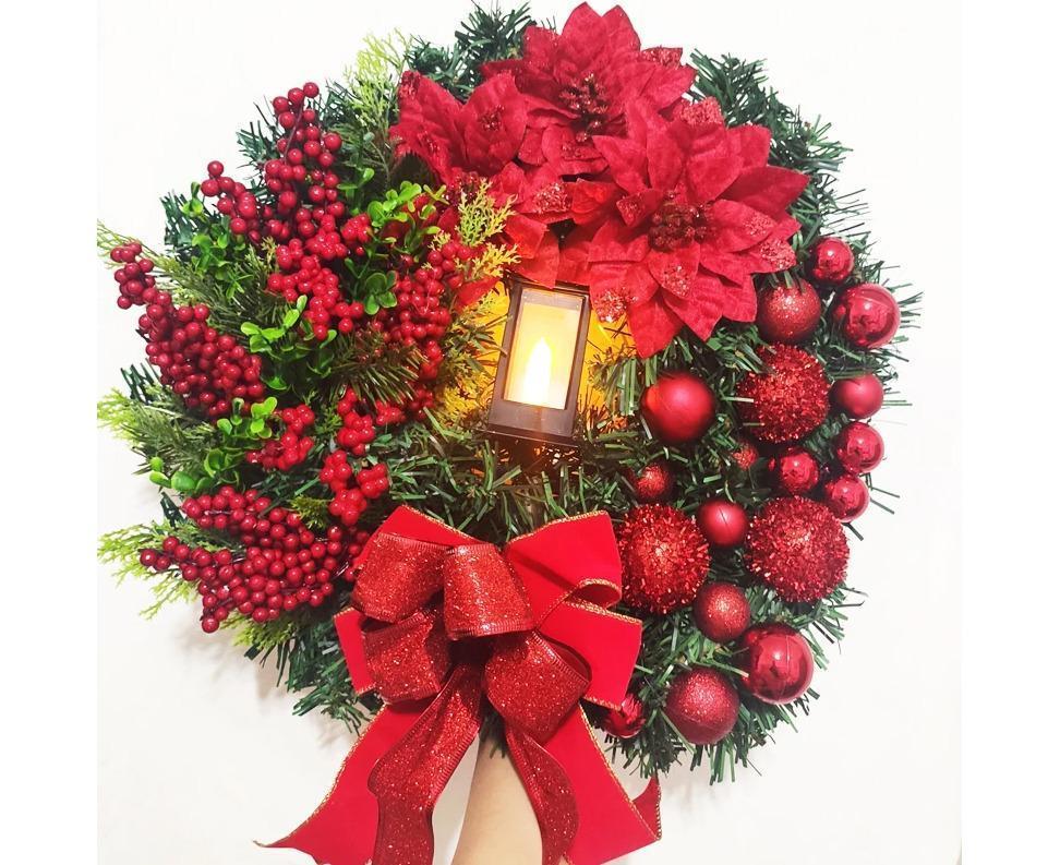 45cm Christmas Wreath with LED Light, Christmas Decoration, Artificial Christmas Wreath