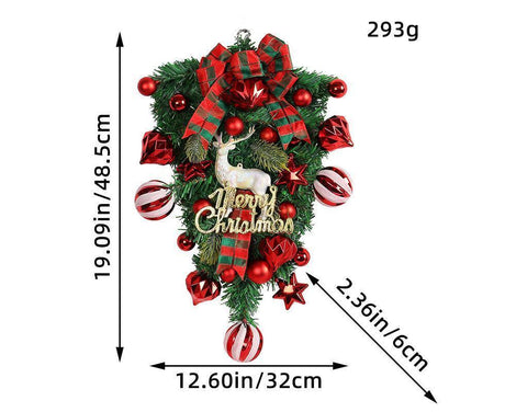 48cm Christmas Wreath, Christmas Decorations, Artificial Christmas Garland, Christmas Wall Elk Wreath
