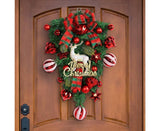 48cm Christmas Wreath, Christmas Decorations, Artificial Christmas Garland, Christmas Wall Elk Wreath