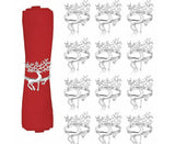 12Pcs Christmas Deer Napkin Rings Set, Glossy Elk Napkin Holder, Chic Reindeer Napkin Buckle,Xmas Dining Table Decor Supplies (Silver)