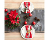 12Pcs Christmas Deer Napkin Rings Set, Glossy Elk Napkin Holder, Chic Reindeer Napkin Buckle,Xmas Dining Table Decor Supplies (Silver)