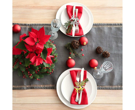 12Pcs Christmas Deer Napkin Rings Set, Glossy Elk Napkin Holder, Chic Reindeer Napkin Buckle,Xmas Dining Table Decor Supplies (Silver)