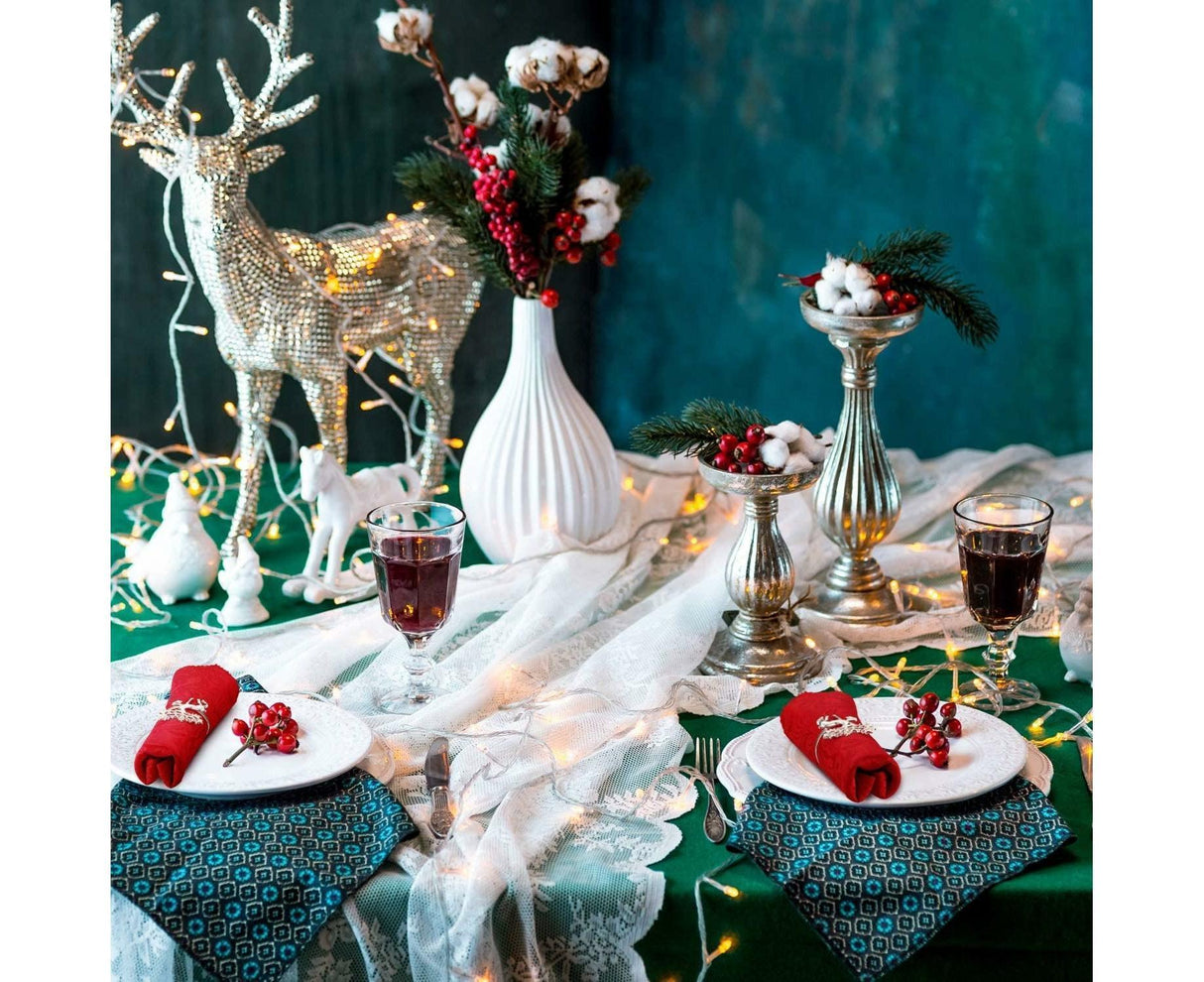 12Pcs Christmas Deer Napkin Rings Set, Glossy Elk Napkin Holder, Chic Reindeer Napkin Buckle,Xmas Dining Table Decor Supplies (Silver)