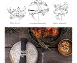 12Pcs Christmas Deer Napkin Rings Set, Glossy Elk Napkin Holder, Chic Reindeer Napkin Buckle,Xmas Dining Table Decor Supplies (Silver)