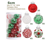 25pcs Christmas Decorations 6cm Xmas Tree Hanging Ball Xmas Tree Hanging Balls Xmas Hanging Balls Decor Decoration Christmas Decoration-Red Green White