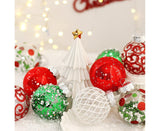 25pcs Christmas Decorations 6cm Xmas Tree Hanging Ball Xmas Tree Hanging Balls Xmas Hanging Balls Decor Decoration Christmas Decoration-Red Green White