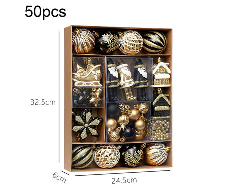 50Pcs Christmas Ornaments SetShatterproof Christmas Ball OrnamentsXmas Seasonal Decorative Assorted Baubles Pendants for Christmas Tree Party Holiday Indoor