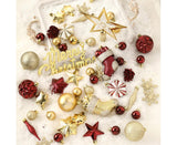 70pcs Red Gold Christmas OrnamentsShatterproof Christmas Tree Balls Set Plastic Xmas Ornaments for Holiday Party Wedding Christmas Tree Decorations