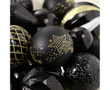 Christmas Balls Ornaments 65PCS Shatterproof Festive Wedding Hanging Ornaments Christmas Tree Decoration,Black gold
