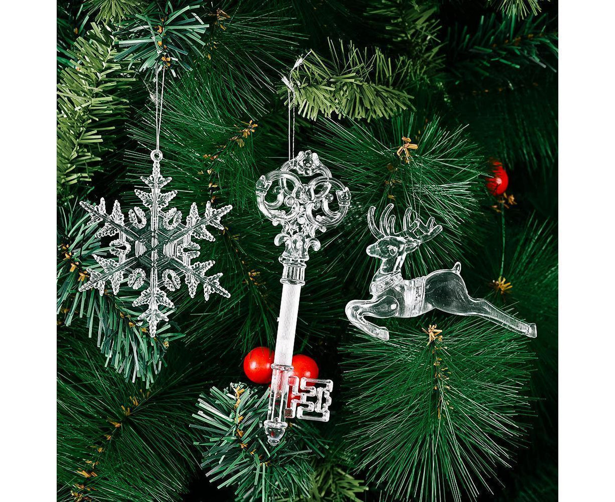 Christmas Decorations Ornaments Set,Clear Icicle Drops Hanging Christmas Tree Decorations Pendants For Xmas New Year Party