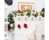 Christmas Stocking Holders Metal Fireplace Stocking Hook Garland Mantle Hook For Christmas Decoration (4 Pack)