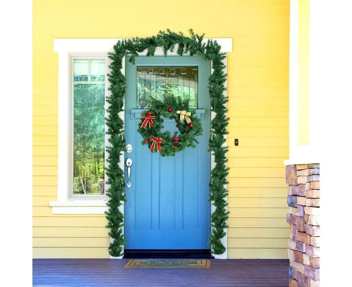 Christmas Wreath Decoration 8.9 Ft Christmas Wreath Artificial Tree Wreath, Suitable for Outdoor and Indoor Non-light Green