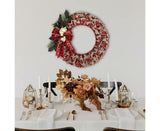 Christmas Wreath, Faux Linen Christmas Tree Wreath, Hanging Christmas Decorations, Artificial Christmas Wreath, Christmas Wreath For Front Door