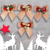 8cm Christmas Bow Bells, Hessian Scottish Knot, Christmas Tree Ornaments, Christmas Tree Ornaments