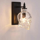 Creative Vintage Industrial Glass Skull Head Wall Sconce Retro Indoor Wall Sconce Lights