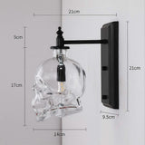 Creative Vintage Industrial Glass Skull Head Wall Sconce Retro Indoor Wall Sconce Lights