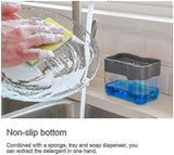 Soap Dispenser Set, Sink Organizer, Pump Soap Dispenser With Sponge Holder, Detergent Dispenser, Kitchen Utensil Holder For The Kitchen