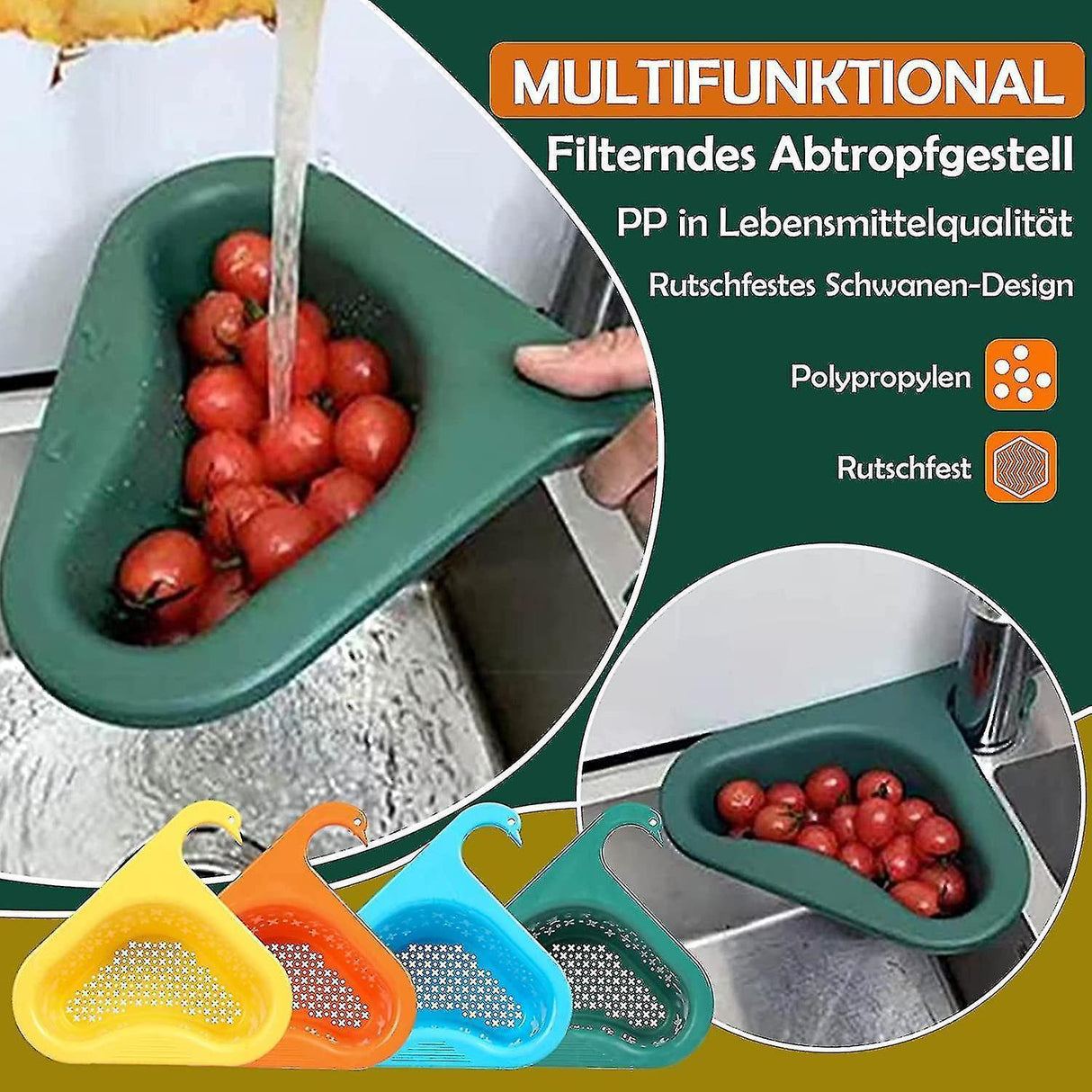 4 Pack Triangular Sink Strainer Basket, Multifunctional Hanging Filter Basket For Kitchen