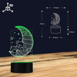 Koala Lying on The Moon 3D Effect Optical Illusion Night Light Nursery babies Room Decor Table Lamp Sleepy LED Illuminated Light