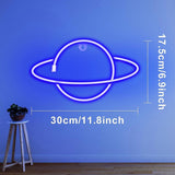 Planet Neon Signs LED Night Light Neon Lights USB Charging/Battery Operated Neon Wall Lights Neon Decorative Lights for Home Bedroom Bar/Christmas/Wed
