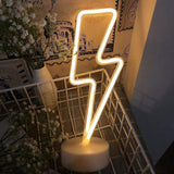 Led Lightning Bolt Neon Light Signs, Warm White Lightning Bolt Shape babies babies Night Light Wall Sign Light Battery Operated